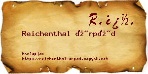 Reichenthal Árpád névjegykártya